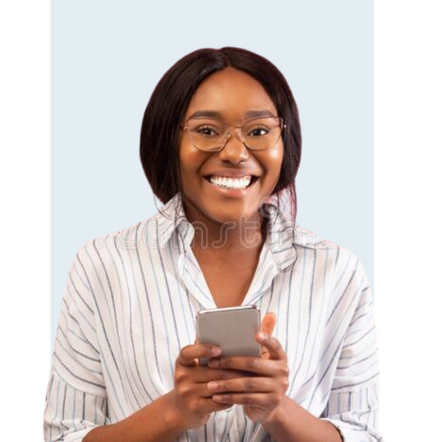Female hold cell phone
